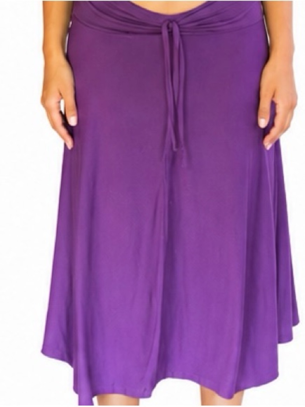 Alpine Design Purple Drawstring Midi Skirt